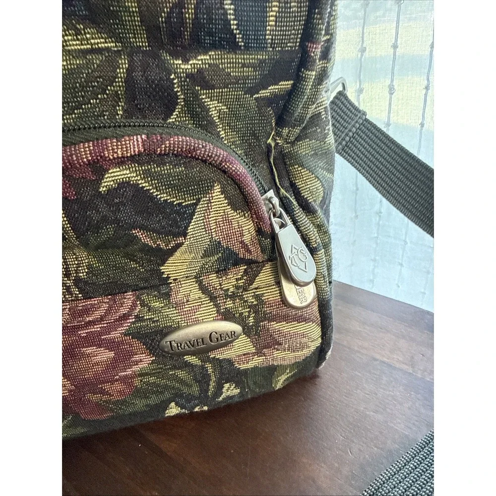 VTG 90s Travel Gear Tapestry Floral Luggage Carry On Travel Bag 12x11x8